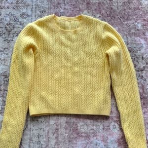 Cropped yellow sweater